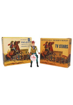 1950s-60s Hartland Toys "Wyatt Earp" Action Figure with Original Box & "Paladin" & "Maverick" Original Boxes (3)