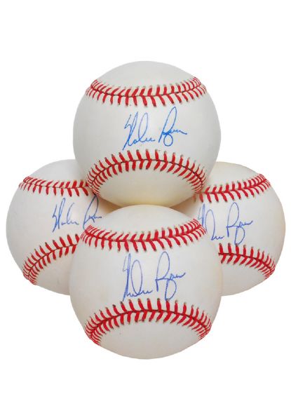 Nolan Ryan Single-Signed Baseballs (4)(JSA • Dave Phillips LOA)