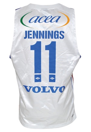 2008-09 Brandon Jennings Lottomatica Roma Game-Used White Jersey