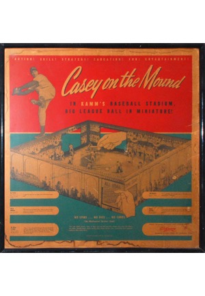 Framed 1947 “Casey on the Mound" Original Advertisement Autographed by Pesky & Pellagrini (JSA)