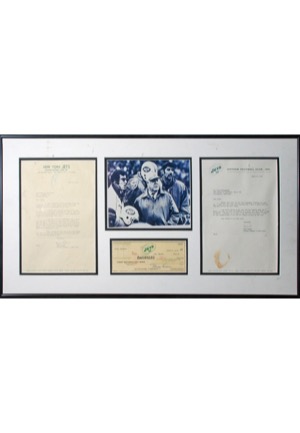 Framed Weeb Ewbank NY Jets Autographed Display (JSA)