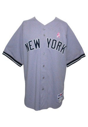 5/8/2011 Robinson Cano New York Yankees Game-Used Road Jersey (Mothers Day Ribbon • Steiner & MLB Holograms • Unwashed)