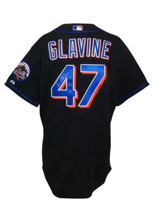 Circa 2005 Tom Glavine New York Mets Game-Used & Autographed Black Alternate Jersey (JSA)