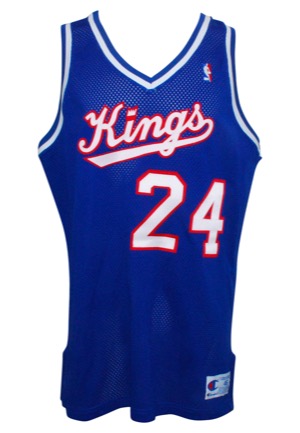 1990-91 Anthony Bonner Rookie Sacramento Kings Game-Used Road Jersey