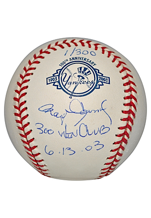 6/13/2003 Roger Clemens Single Signed Baseball with "300 Win Club" Inscription and Display Case (JSA • MLB Hologram)