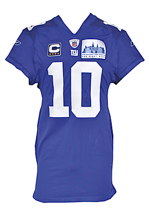 9/12/2010 Eli Manning New York Giants Game-Issued Home Jersey (Season Opener at New Meadowlands Stadium)