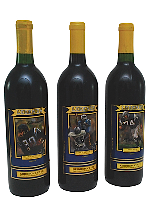 San Diego Chargers "Legends" Gridiron Cuvee Unopened Wine Bottles – Kellen Winslow, Ron Mix & Lance Alworth (3)