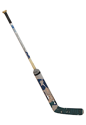 2008 Evgeni Nabokov San Jose Sharks Game-Used & Autographed Goalie Stick (JSA • Team COA)