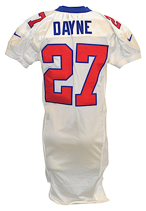 2000 Ron Dayne Rookie New York Giants Game-Used Road Jersey (Repairs)