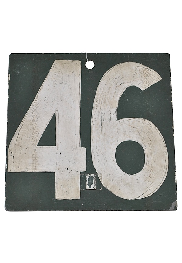 Lot Detail - Original Fenway Park Green Monster Scoreboard Number 46/47