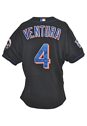 10/21/2000 Robin Ventura New York Mets World Series Game-Used Black Alternate Jersey (Subway Series)