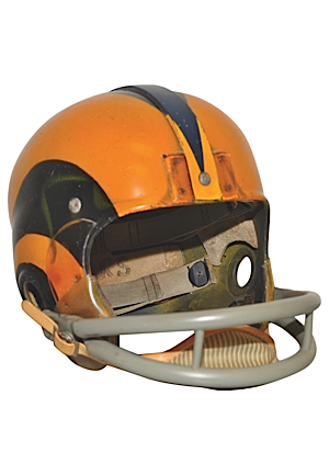 Early-To-Mid 1950s Tom Fears Los Angeles Rams Game-Used Suspension Helmet (Originally Sourced From Marinovich Family)