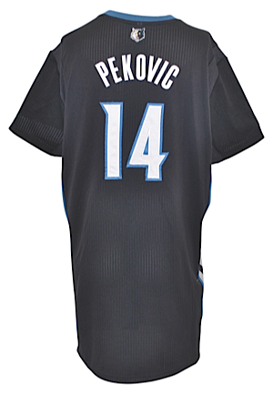 2013-14 Nikola Pekovic Minnesota Timberwolves Game-Used Uniform (2)(Equipment Manager LOA)