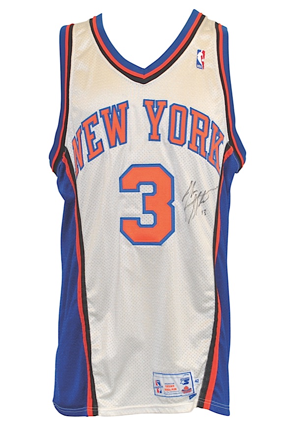 1997-98 John Starks Game Worn, Signed New York Knicks Jersey