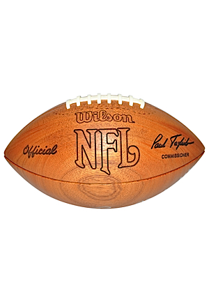 Wooden Football Display Autographed By Roger Staubach (JSA • LOA To Our Consignor From Bart Starr)