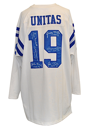 Johnny Unitas Baltimore Colts & Y.A. Tittle New York Giants Autographed Jerseys (2)(JSA)
