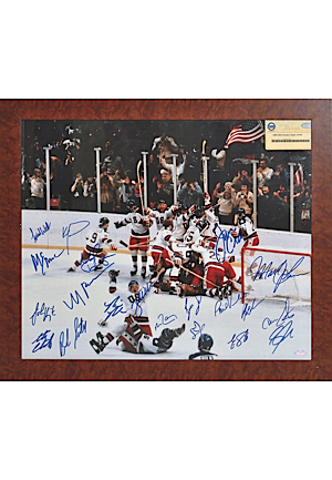1980 United States "Miracle On Ice" Hockey Team-Signed Autographed Photo (JSA • Steiner Sports COA)
