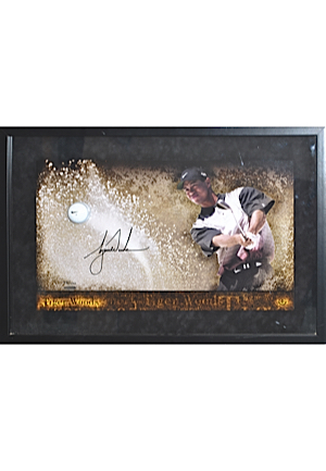 Tiger Woods Autographed "Breaking Through" Framed Display (JSA • Upper Deck LOA)