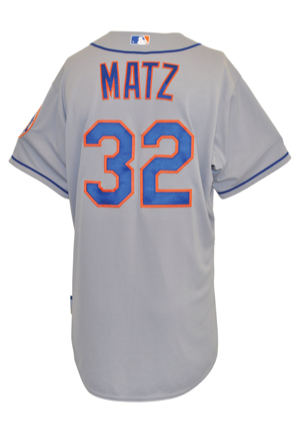 9/29/2015 Steven Matz New York Mets Bench-Worn Road Jersey (MLB Hologram)