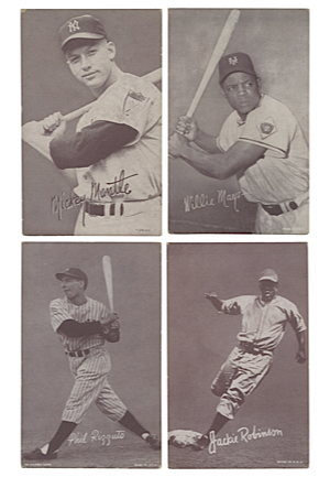 Exhibit Baseball Cards Including Jackie Robinson, Mickey Mantle, Willie Mays & Others (56)
