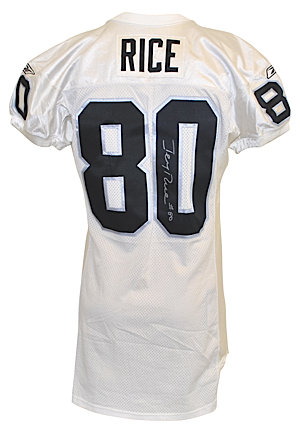 2001 Jerry Rice Oakland Raiders Game-Used & Autographed Road Jersey (JSA)