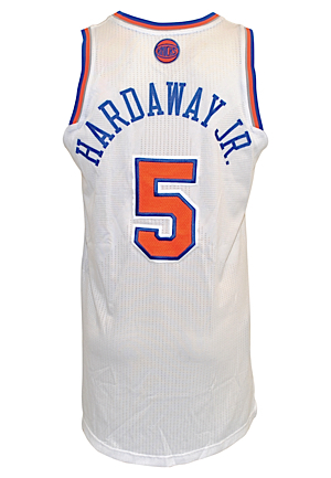 4/2/2014 Tim Hardaway Jr. New York Knicks Game-Used Home Jersey (Steiner Sports LOA • Built-In Mic Pocket)