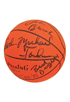 1982-83 UNC Tar Heels Team-Signed Basketball Featuring Rare Early Jordan (JSA • PSA/DNA)