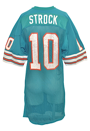 Circa 1985 Don Strock Miami Dolphins Game-Used Fishnet Mesh Home Jersey