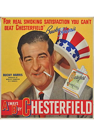 Bucky Harris & Jack Webb 22” x 21” Chesterfield Advertisements (2)