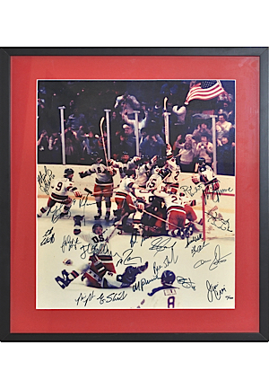 1980 United States "Miracle On Ice" Men’s Olympic Hockey Team-Signed 16” x 20” Autographed Framed Photo (JSA)