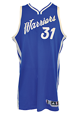 12/25/2015 Festus Ezeli Golden State Warriors Game-Used Christmas Day Home Jersey (NBA LOA)