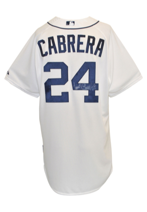 2014 Miguel Cabrera Detroit Tigers Game-Used & Autographed Home Jersey (JSA)