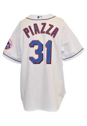 2001 Mike Piazza New York Mets Game-Used Home Jersey