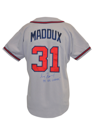 Mid 1990s Greg Maddux Atlanta Braves Game-Used & Autographed Road Jersey (JSA • PSA/DNA)