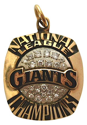 1989 San Francisco Giants National League Championship Pendant (Head Trainer LOA)