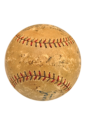1928 New York Yankees Team-Signed Baseball (Full JSA LOA • Championship Season)