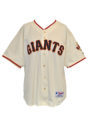 2002 Tsuyoshi Shinjo San Francisco Giants Game-Used & Autographed Home Jersey With Game-Ready Bat & Arm Sleeve (3)(JSA • PSA/DNA)