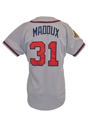 1996 Greg Maddux Atlanta Braves World Series Game-Used & Autographed Road Jersey (JSA)