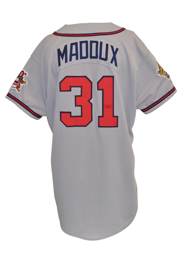 Lot Detail - 1995 Greg Maddux Atlanta Braves Game Worn Road Jersey with  30th Anniversary Patch