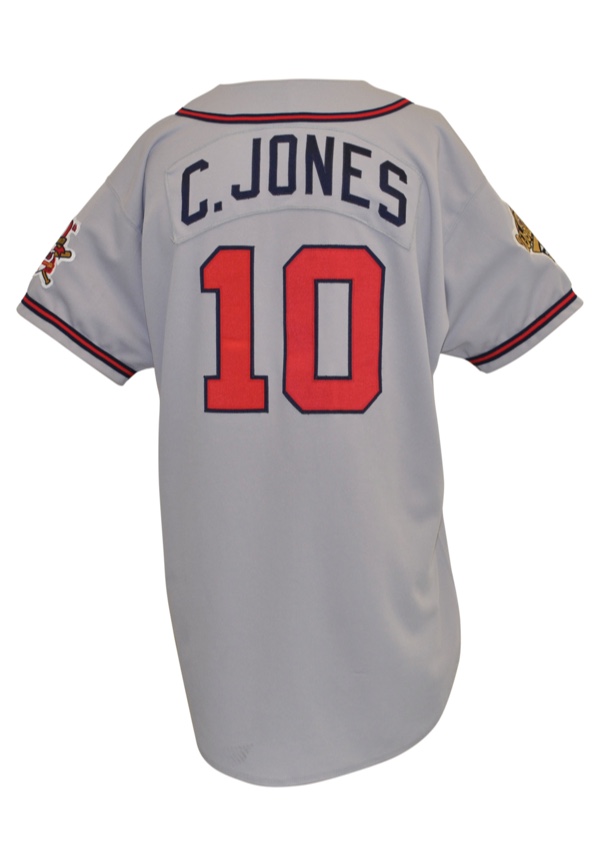 Lot Detail - 1995 Chipper Jones Atlanta Braves World Series Game-Used Road  Jersey (Championship Season)