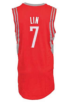 1/25/2013 Jeremy Lin Houston Rockets Game-Used Road Jersey (NBA LOA • Built-In Mic Pocket)