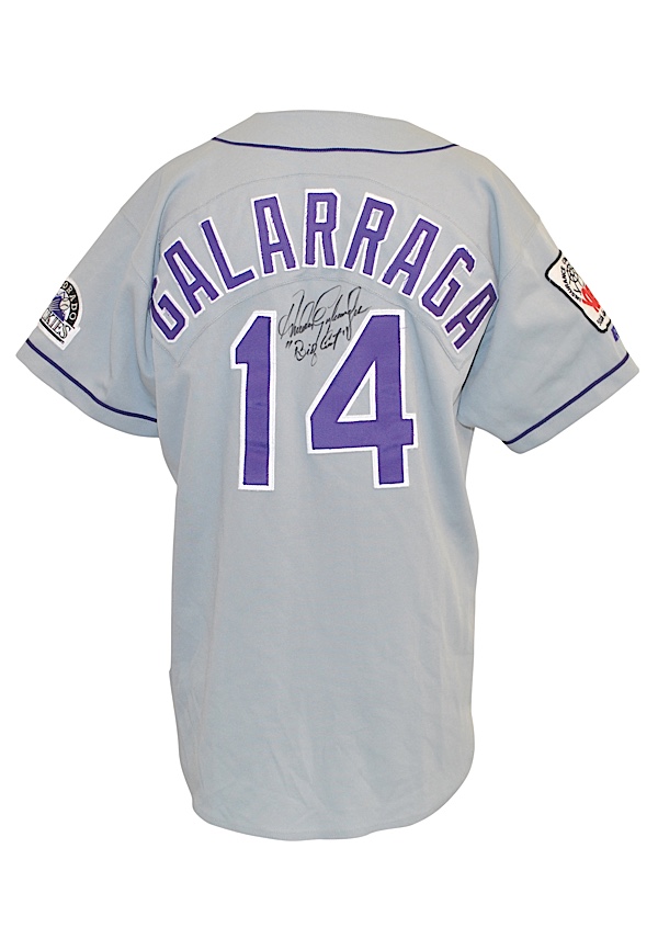 Lot Detail - 1996 Andres Galarraga Colorado Rockies Japan Series Game-Used  & Autographed Road Jersey (JSA • Sourced From Julio Franco)