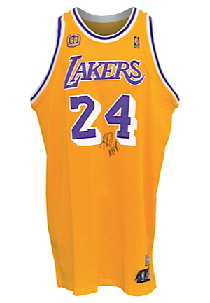 2007-08 Kobe Bryant Los Angeles Lakers Game-Used & Autographed Home Throwback Uniform (2)(Full JSA LOA • DC Sports LOA • Upper Deck Hologram • MVP Season)