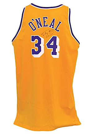 1996-97 Shaquille ONeal Los Angeles Lakers Game-Used & Autographed Home Jersey (Full JSA LOA)