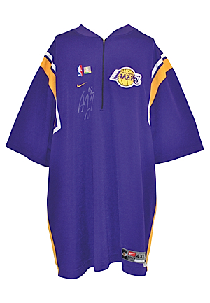 1999-00 Los Angeles Lakers Player-Worn & Autographed Shooting Shirt Attributed To Shaquille ONeal (JSA)
