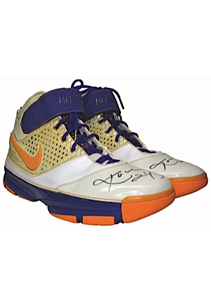2006-07 Kobe Bryant Los Angeles Lakers Game-Used & Autographed Sneakers (JSA • Laker Employee LOA • DC Sports LOA)