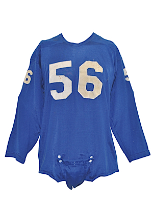 Late 1950s Detroit Lions Game-Used Durene Home Jersey Attributed To Joe Schmidt (Repairs)