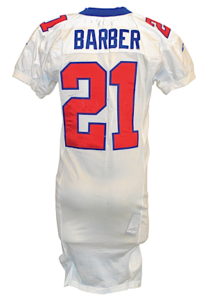 2000 Tiki Barber New York Giants Game-Used Home Jersey (MeiGray • Repairs)