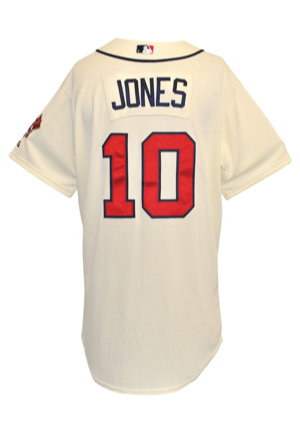 2012 Chipper Jones Atlanta Braves Game-Used Ivory Home Jersey