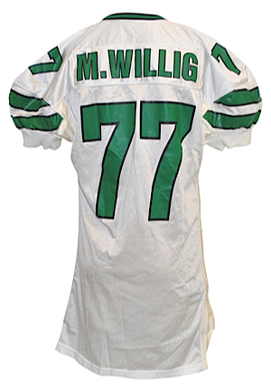 1993 Matt Willig New York Jets Game-Used Home Jersey